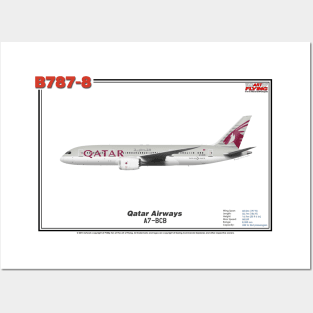 Boeing B787-8 - Qatar Airways (Art Print) Posters and Art